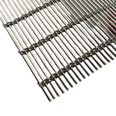 China Corrosion Resistance Decorative Architectural Stainless Steel Cable Rod Woven Wire Mesh Panels for sale