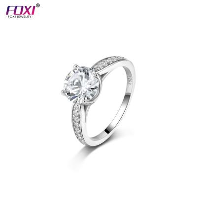 China 925 Rhodium Plated Zircon TRENDY of Sterling Silver Jewelry Wedding Rings 5A Diamond Paved Women Ring for sale