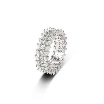 China Iced Out Trendy 925 Sterling Silver Diamond Ring for Men and Women for sale