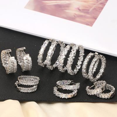 China BOHEMIA 2021 Fashionable New Big Style Gold Plated Crystal Diamond Hoop Earrings for sale