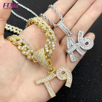 China CLASSIC 1990 to foxi jewelry wholesale initial letter hiphop number birth year 1999 necklace for men 2021 for sale