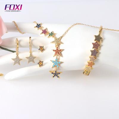 China Elegant Foxi in Fashion Zircon Chain Star Rainbow Jewelry Running Necklace for sale