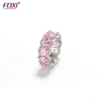 China TRENDY Foxi Jewelry Stock Rose Baguette Cubic Zirconia Ring For Women for sale