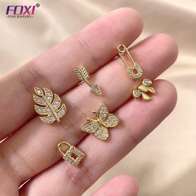 China CLASSIC minimalist diamond arrow and top lightning bolt stud earrings design earring jewelry for women 2021 for sale