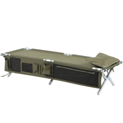 China Manufacturer LOW MOQ Durable Aluminum Alloy Folding Army Cradle Folding Military Outdoor Camping Bed for sale