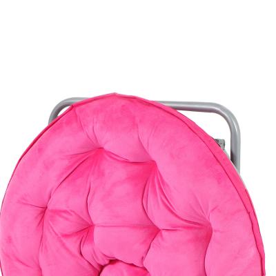 China Home Foldable Easy Installation High Quality Camping Folded Lounge Moon Folding Chair With Plush Fabric for sale