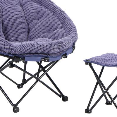 China Foldable High Quality Portable Beach Folded Comfortable Round High Camping Chair Over The Moon Sized Chair for sale