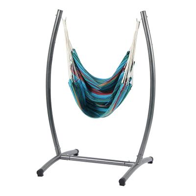 China Outdoor Furniture Steel Stand Hammock Chair With Striped Fabric Leisure Swing M605 for sale