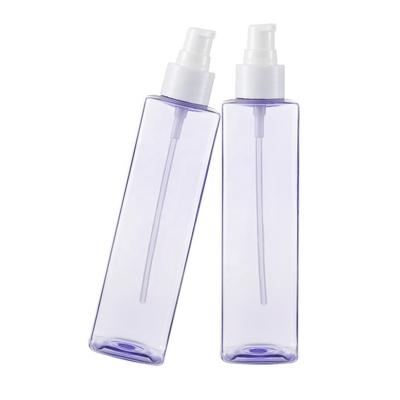 China Household Products Vacuum Airless Pump Lotion Bottles With 2021 Silver Circle In Stock PET Screw Cap 200ml PP Silk Print Screen Printing for sale