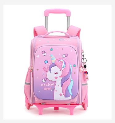 China Waterproof Trolley Bag For Girls Kids Trolley Toddlers Kids Luggage With Wheels School Bag School Backpack for sale