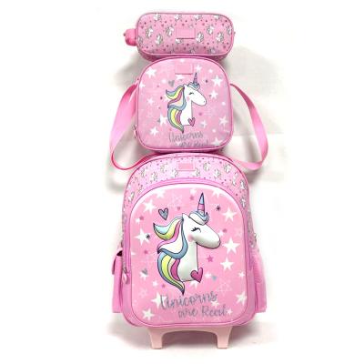 China Waterproof Girls School Bag Unicorn Backpack School Bag Set Price High Quality Cheap With Cute Cartoon Logo Custom Made for sale