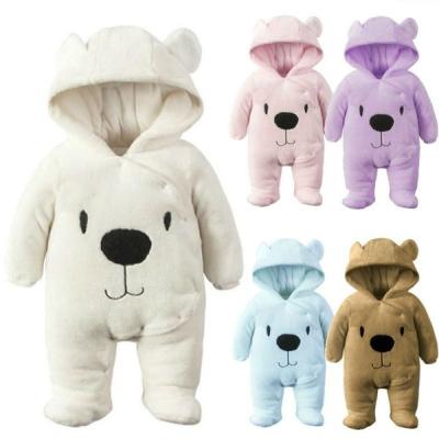 China 100% Cotton Baby Rompers Coldker Winter Fleece Long Sleeve Coat Jumpsuit Newborn Baby Clothes Newborn Soft Infant Boy Girl Clothing Warm RO for sale