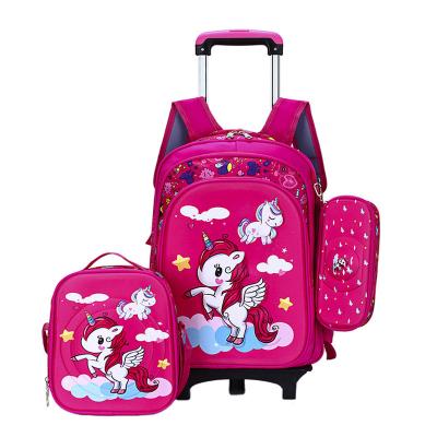 China Anti-theft school bags for kids custom printed quality girls and boys rolling backpack wonder school backpack kids school bag for sale