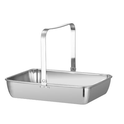 China High Quality Hotel Service 201 Stainless Steel Tray Towel Tray With Handle for sale