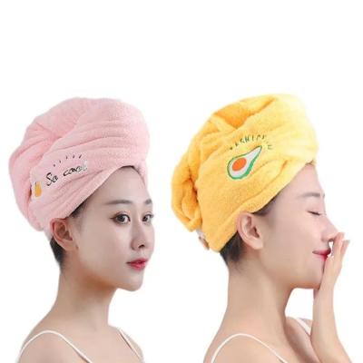 China QUICK DRY Shower Spa Wrap Hair Dryer Hat Microfiber Terry Turban Head Dry Hair Towel for sale