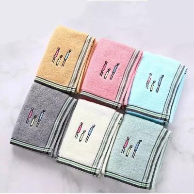 China Pure Light Blue Quick Dry Hair Face Towel Cotton Hand Towel Microfiber Bath Towels Set Wholesale Safe For Hand Kids for sale