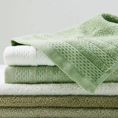 China Reasonable Price Child Safe Bath Towel Set 100% Bamboo Cotton Light Green Face Towels for sale