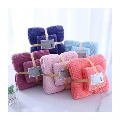 China OEM Child Safe Manufacturers Wholesale Cheap Coral Fleece Face Bath Towel Set Cheap Price Good Quality for sale