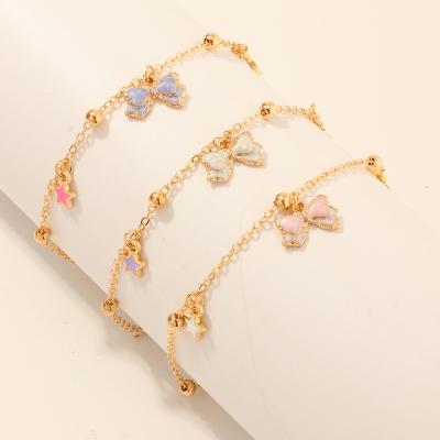 China 3 Piece Butterfly Bracelet/Butterfly Flower Street Style Chain Bracelet Fashion Bracelet Set Korean Jewelry Gifts For Women for sale