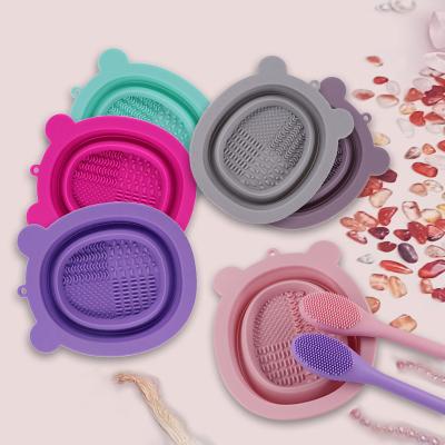 China For Home Use Foldable Portable Cleaning Pad Foldable Portable Cleaning Pad Logo Tool Silicone Beauty Tool Cleaning Pad Makeup Brush Cleaner for sale