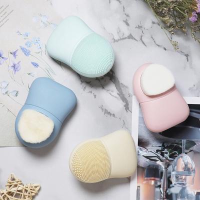 China 4 Pcs Soft Silicone Plush Silicone Blackhead Acne Pore Exfoliator Face Exfoliator Makeup Brush Cleaner Wave Face Muti-functional Soft Brush for sale