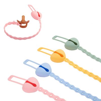 China BPA Free Baby Accessories Feeding Nipples Adjustable Baby Boy Girl Silicone Pacifier Soother Feeding Clip Chain for sale