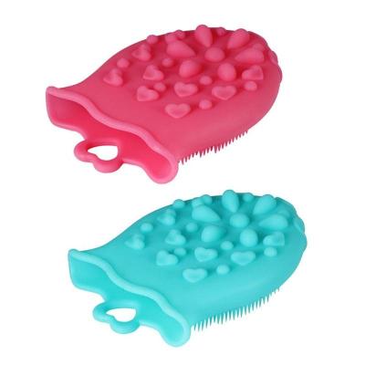 China Newest Safety Best Selling Bpa Free Tending Cleaner Silicone Baby Bath Body Brush Soft Scrubber for sale