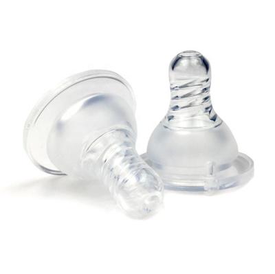 China Wholesale BPA BPA Free Silicone Baby Pacifier Bottle Soft Liquid Transparent Milk Teat Free Feeding Nipple for sale