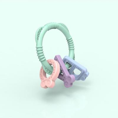 China Custom Food Grade Safety Silicone Baby Teethers Colorful Toys Adult Teething Bracelets for sale