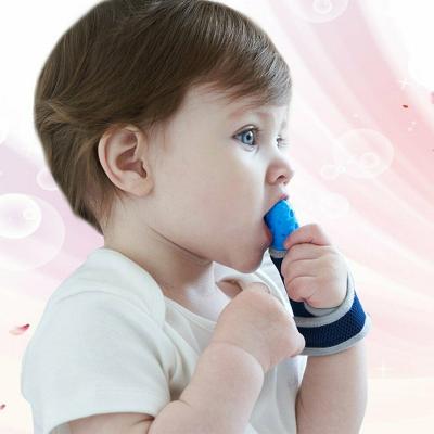 China Custom Baby Safety Silicone Best Teether Chewable Pacifier Finger Stall Thumb Safe Healthy Teething for sale