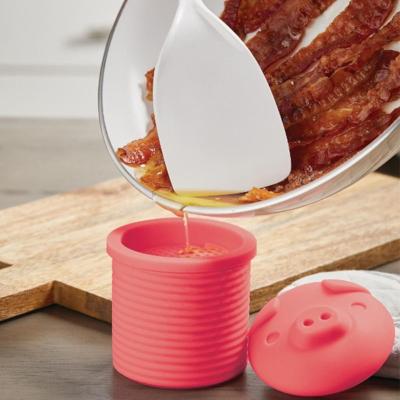 China Food Grade Sieve Storage Container Soft Oil Storage Can Sieve Bacon Fat Storage Cartoon Pig Shaped Silicone Custom 1000 Pcs for sale