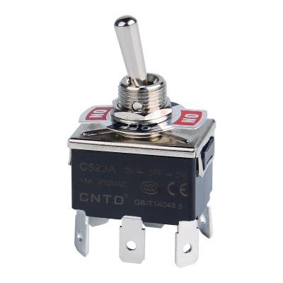 China CNTD waterproof on off on10/15A 250V Miniature Metal Inverter C523A / C5R23A for sale