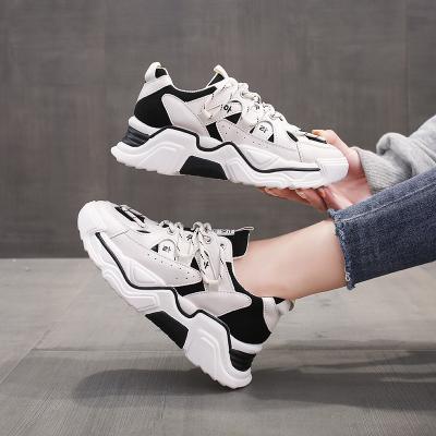 China Cushioning Women Chunky Shoes High Heels Sport Platform Tending Products 2021 New Arrivals Fashion Zapatos Mujeres Ladies Wedges Sneakers for sale