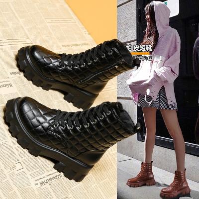 China High Top Women Anti-slippery 2021autumn Boots and Shoes High Top Casual Women Winter Fashion All-match Platform Leather Sneakers for sale