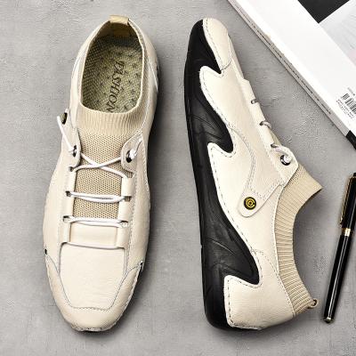 China Professional factory 2021 fashion trend men's casual shoes driving casual leisure sports shoes men's shoes leather trim sneakers men's boat shoes for sale