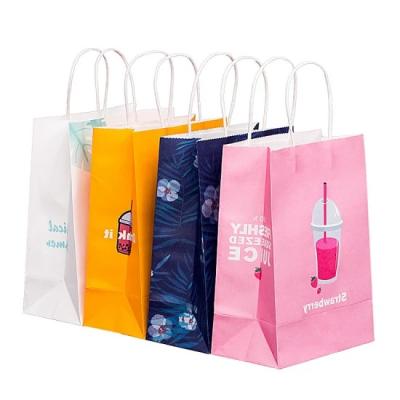 China Customized Packaging Personalized Kraft Shopping Gift Printed Paper Bag with Handle for sale