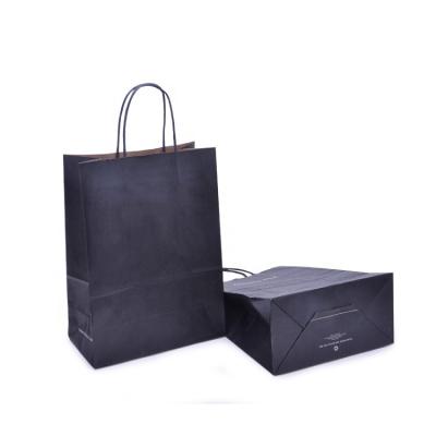 Cina Factory customized supermarket chain store shopping kraft black small carries paper luxury bags in vendita