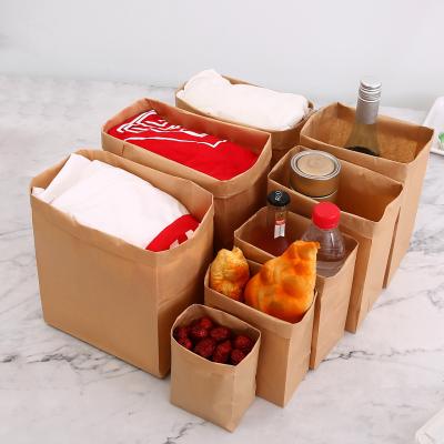 China Factory production Flat Bottom Food Brown Kraft Paper Bag for Bakery Packaging for sale