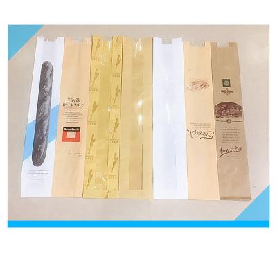 Cina Long baguette puff bread kraft paper window toast bag in vendita