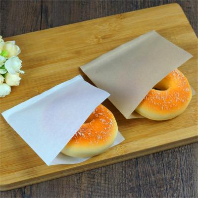 China 12*12cm White Brown Kraft Paper Sandwich Donut Bread Hamburger Paper Food Packing Restaurant Supply Pouches for sale