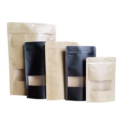 China Customized Printing Logo Moisture Proof Stand up Kraft Paper Zipper Lock Food Packaging Bag for sale