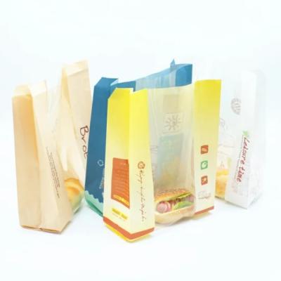 China Custom Printed Packaging Paper Bag for Food Packag with Adhesive Label Sticker for sale