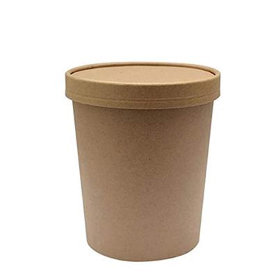 China disposable porridge bucket thickened kraft salad takeaway packaged soup cup with lid custom paper bowl for sale