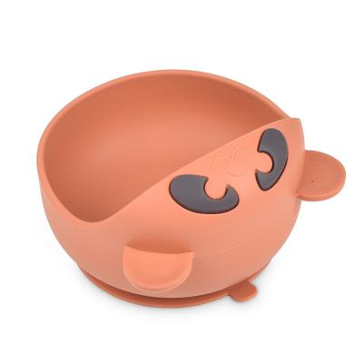 China BPA Free Silicone Suction Baby Bowl Inwardly Curved Walls Preventing Dropping Easy Digging Firmly Stick BPA Free Non-Skid Design for sale