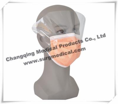 China Disposable Non - woven Pleated Medical Face Mask With Splash Shield / Visor for sale