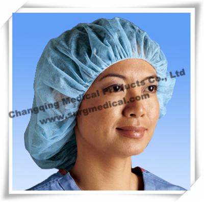 China Breathable Disposable Mob Cap / Non - Woven Disposable Bouffant Cap Hair Nets For Staff for sale