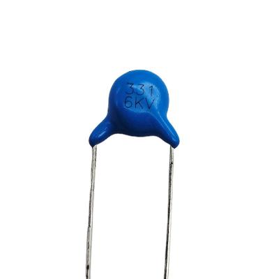 China High Voltage Blue Welder 6KV 330pF 331K Disc Lead Type Ceramic Capacitor For X-Ray Machine DIP Capacitor for sale