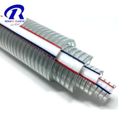 China Food Grade PVC Flexible Steel Wire Braided Reinforced Hose Water Pump Hose for sale