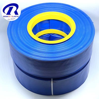 China Light/Durable/High Pressure/Long PVC Water Inch 51mm Blue Plastic Discharge Hose Working Life 2 Time Lion Harvest Flexible Layflat Hose for sale