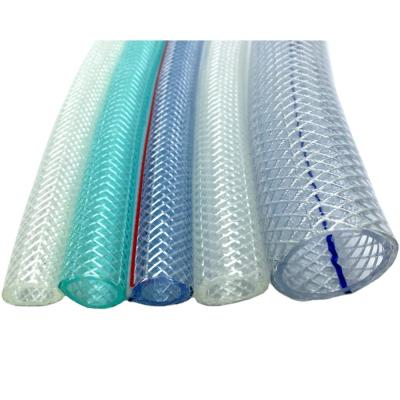 China Durable Clear Plastic Vinyl Tubing Fiber Braided Reinforced PVC Tube Pipe Hose For Water Transfer for sale